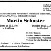 Schuster Martin 1907-2001 Todesanzeige